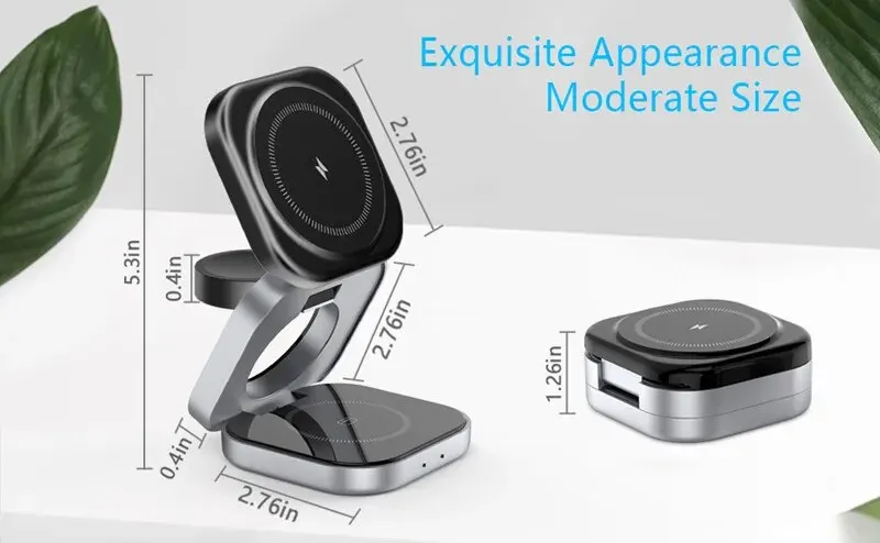 Foldable 3-in-1 Magnetic Wireless Charger Stand - onlinemegasale.com Foldable 3-in-1 Magnetic Wireless Charger Stand - onlinemegasale.com