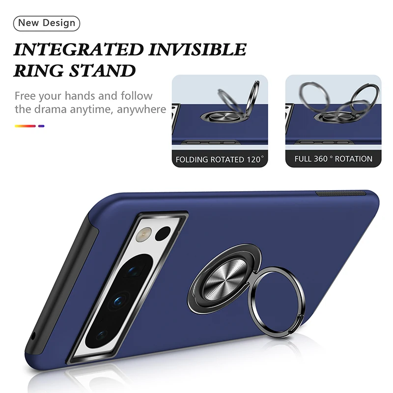 Armor Shockproof Case with Ring Stand For Google Pixel 8 Series - onlinemegasale.com
