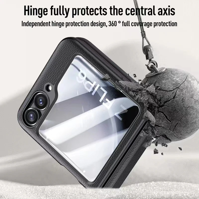 Shockproof Leather Case For Samsung Galaxy Z Flip 6 - onlinemegasale.com Shockproof Leather Case For Samsung Galaxy Z Flip 6 - onlinemegasale.com