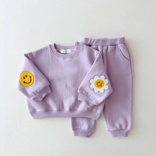 Embroidery Thicken Fleece JoggerSet