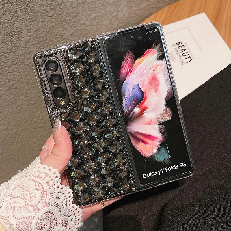 Luxury Bling Rhinestone Phone Case For Samsung Galaxy Z Fold 3 - onlinemegasale.com