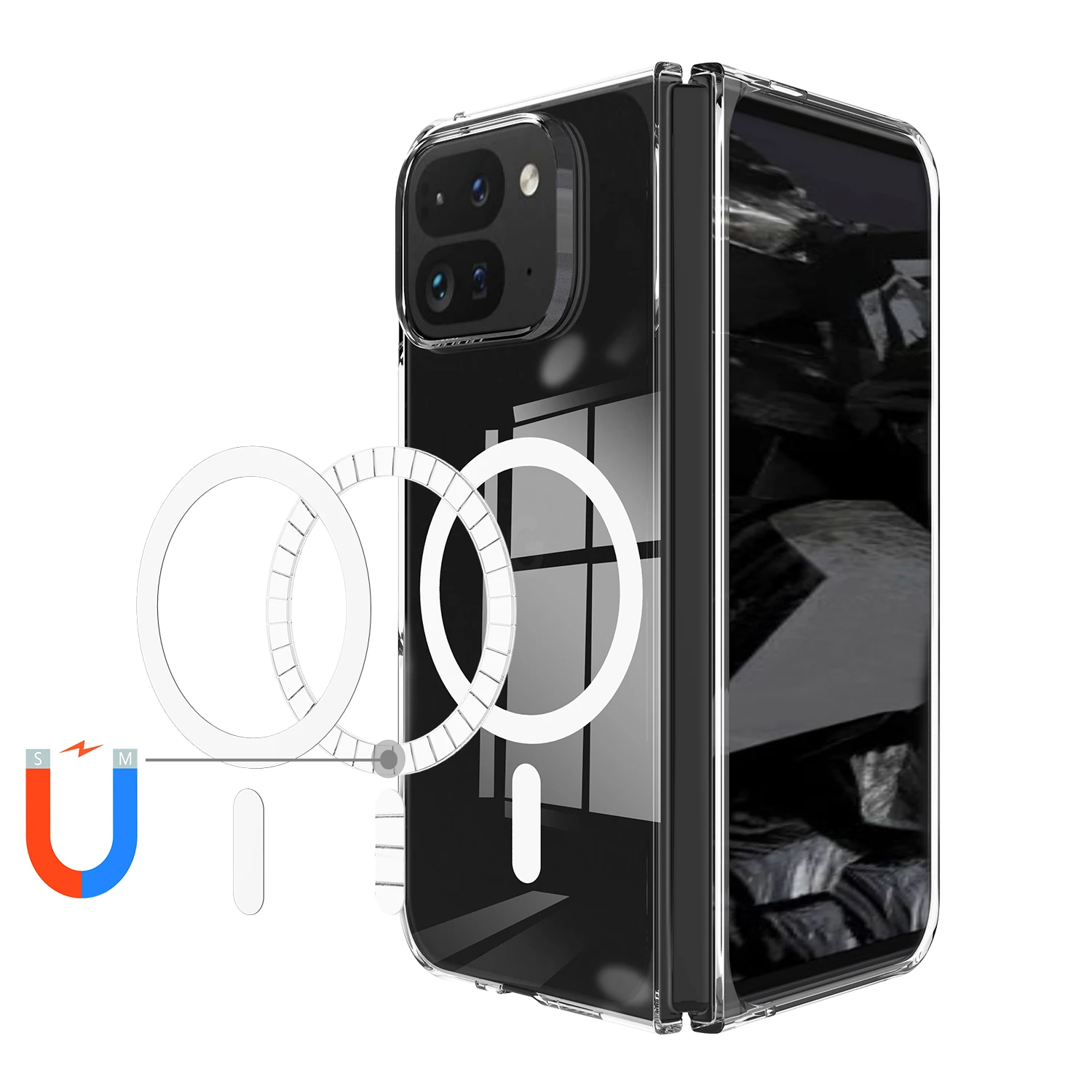 Transparent Magnetic Case For Google Pixel 9 Pro Fold - onlinemegasale.com