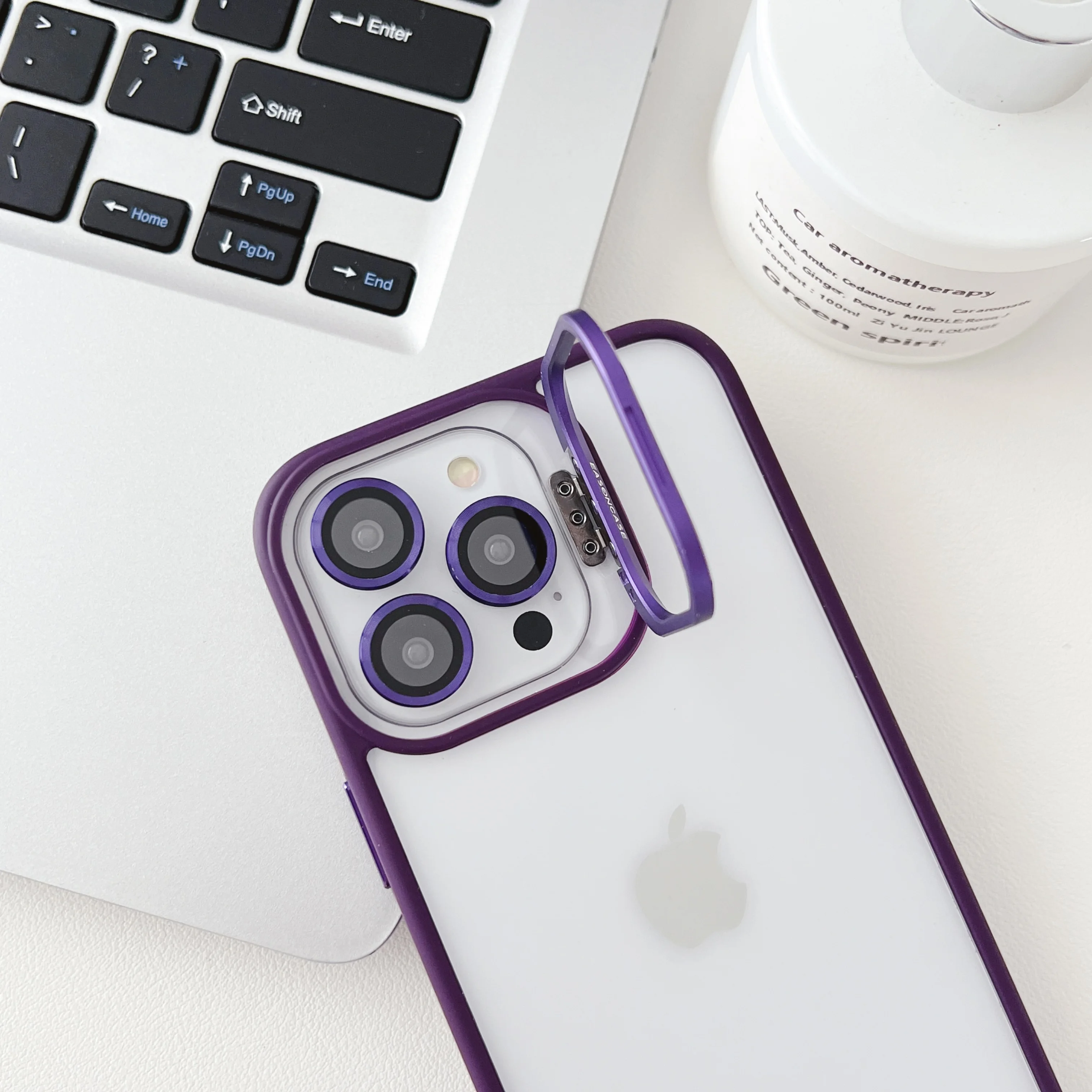 Lens Metal Ring Protector Stand Phone Case For iPhone - onlinemegasale.com