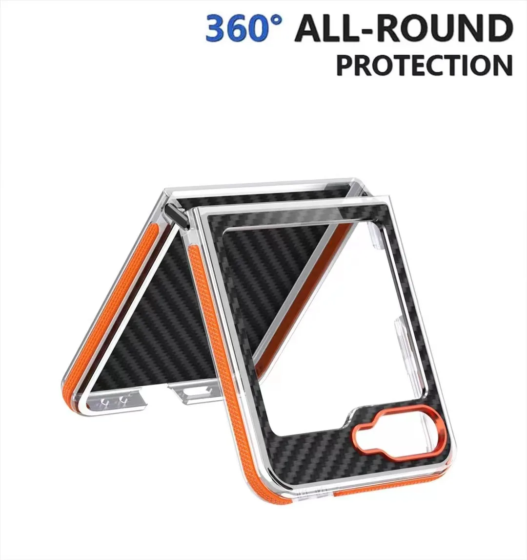 Full Protetcion Case with Metal Button For Samsung Galaxy Z Flip 6 - onlinemegasale.com