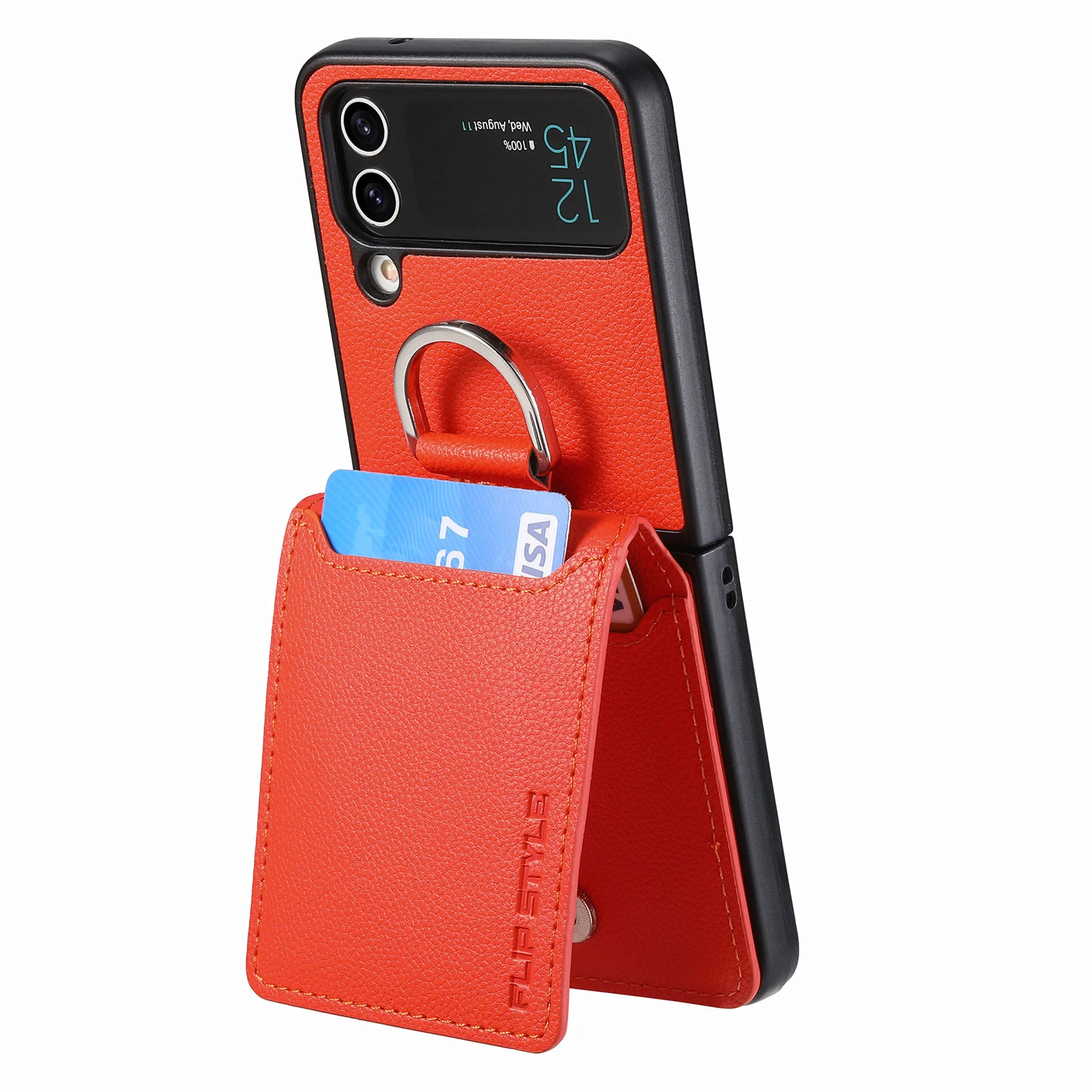 Luxury Leather Wallet Phone Case For Samsung Z Flip - onlinemegasale.com
