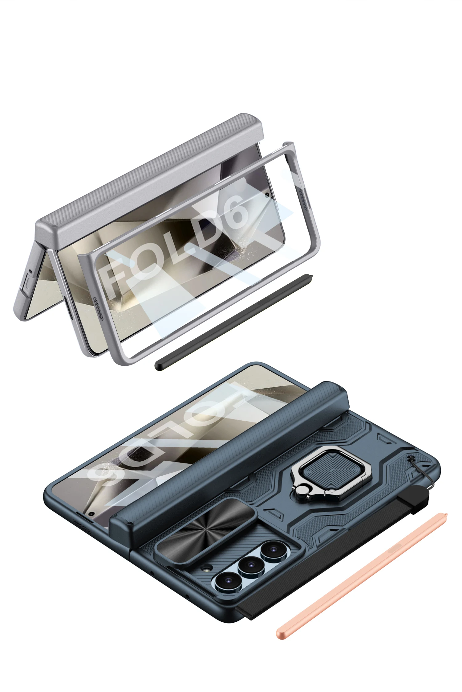 Full Protection Case with Pen Holder & Hinge Protection For Samsung Galaxy Z Fold 6 - onlinemegasale.com