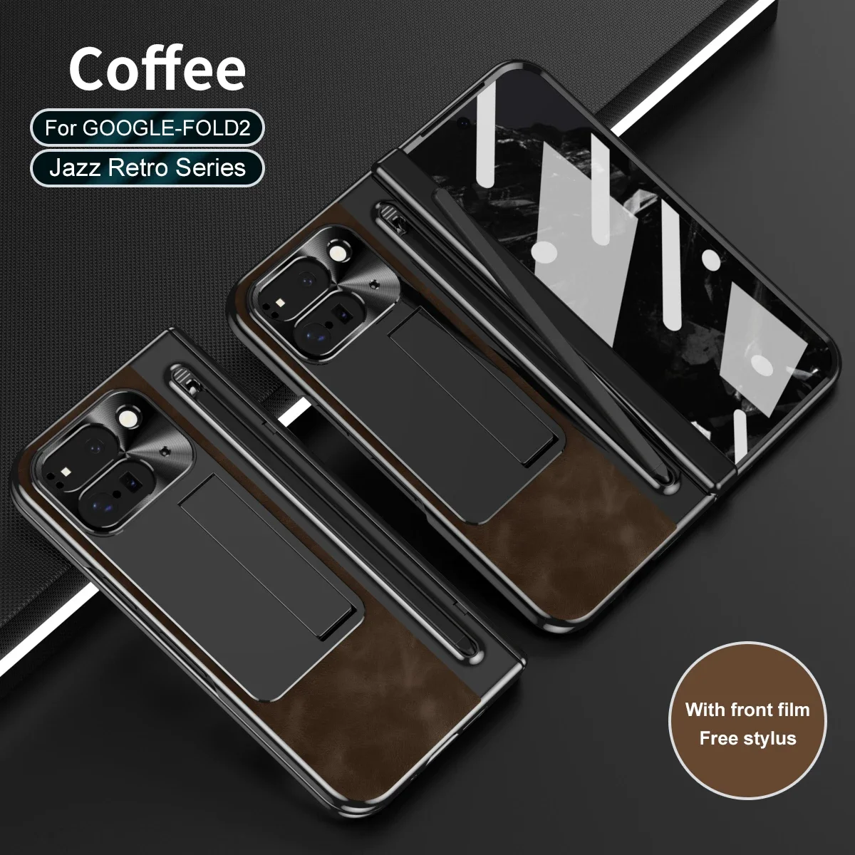 Leather Case With Touch Pen For Google Pixel 9 Pro Fold - onlinemegasale.com