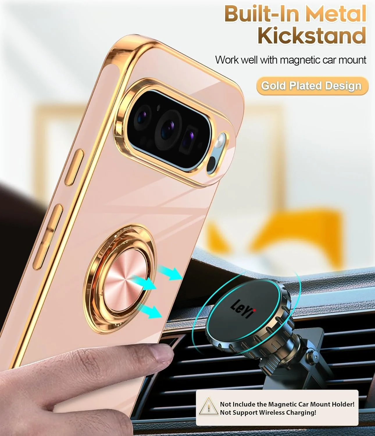 Luxury Plating Case with Ring Holder for Google Pixel Series - onlinemegasale.com