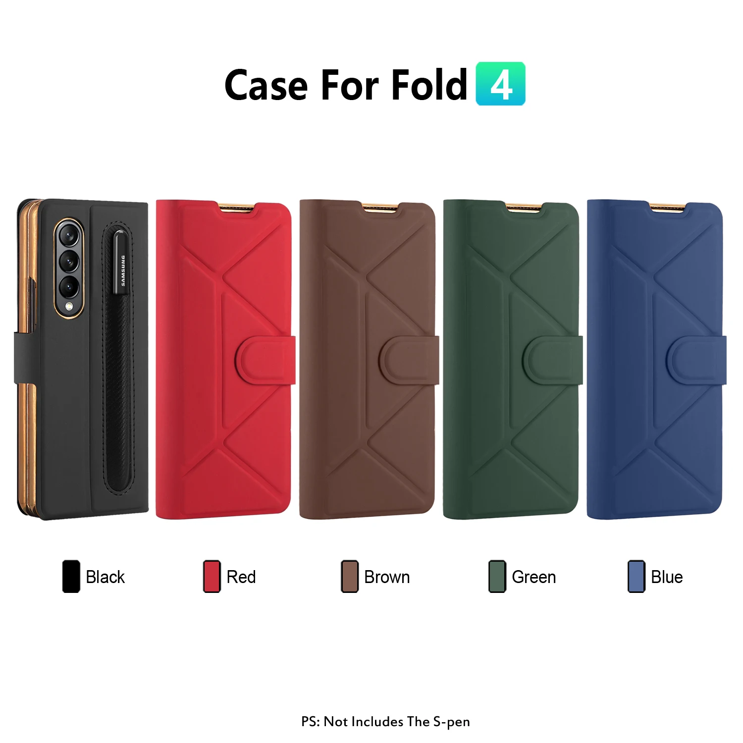 Luxury Texture Leather With Pen Holder Slot Screen Protector Shockproof Folding Cover For Samsung Galaxy Z Fold 4 - onlinemegasale.com Luxury Texture Leather With Pen Holder Slot Screen Protector Shockproof Folding Cover For Samsung Galaxy Z Fold 4 - onlinemegasale.com