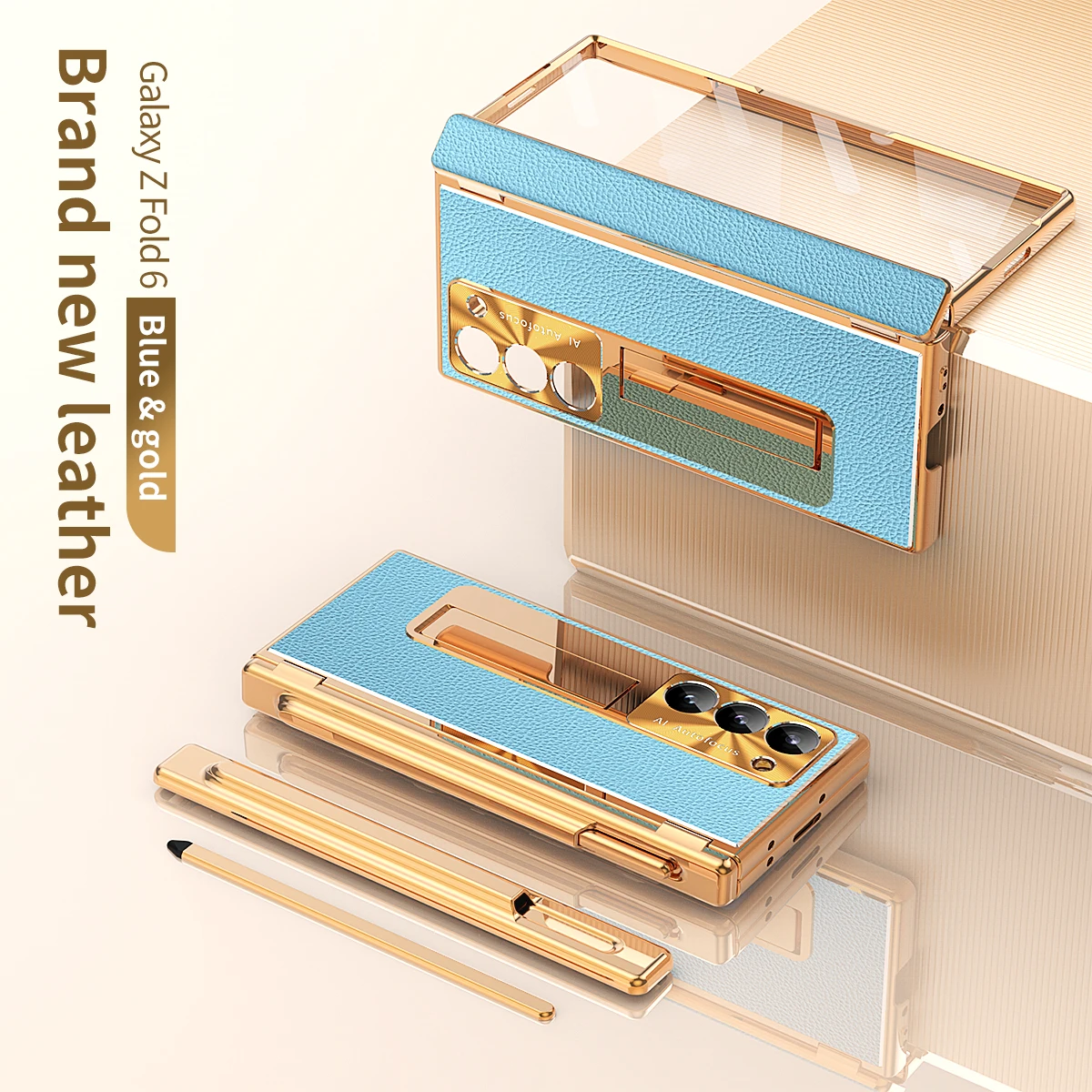 Leather Case with Bracket & Pen Holder For Samsung Galaxy Z Fold Series - onlinemegasale.com