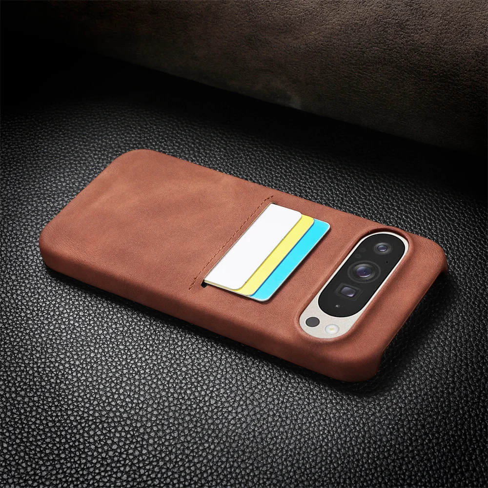 Leather Case with Card Slot For Google Pixel 9 Series - onlinemegasale.com