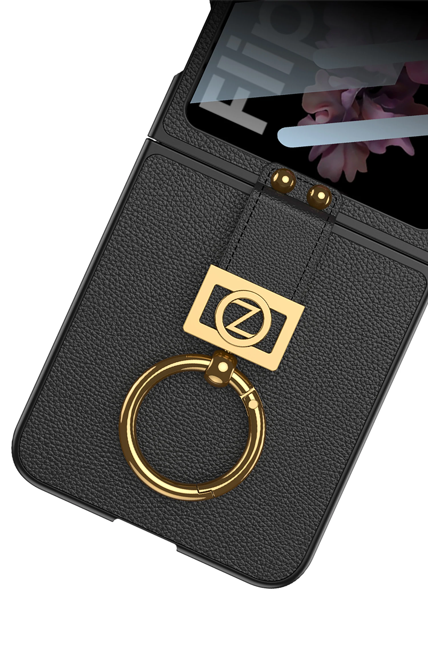 Shockproof Leather Case with Ring Holder for Samsung Galaxy Z Flip 6 - onlinemegasale.com Shockproof Leather Case with Ring Holder for Samsung Galaxy Z Flip 6 - onlinemegasale.com