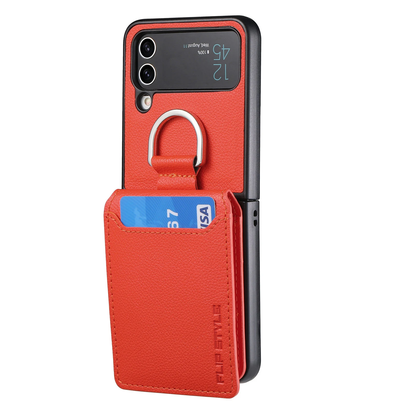 Luxury Leather Wallet Phone Case For Samsung Z Flip - onlinemegasale.com