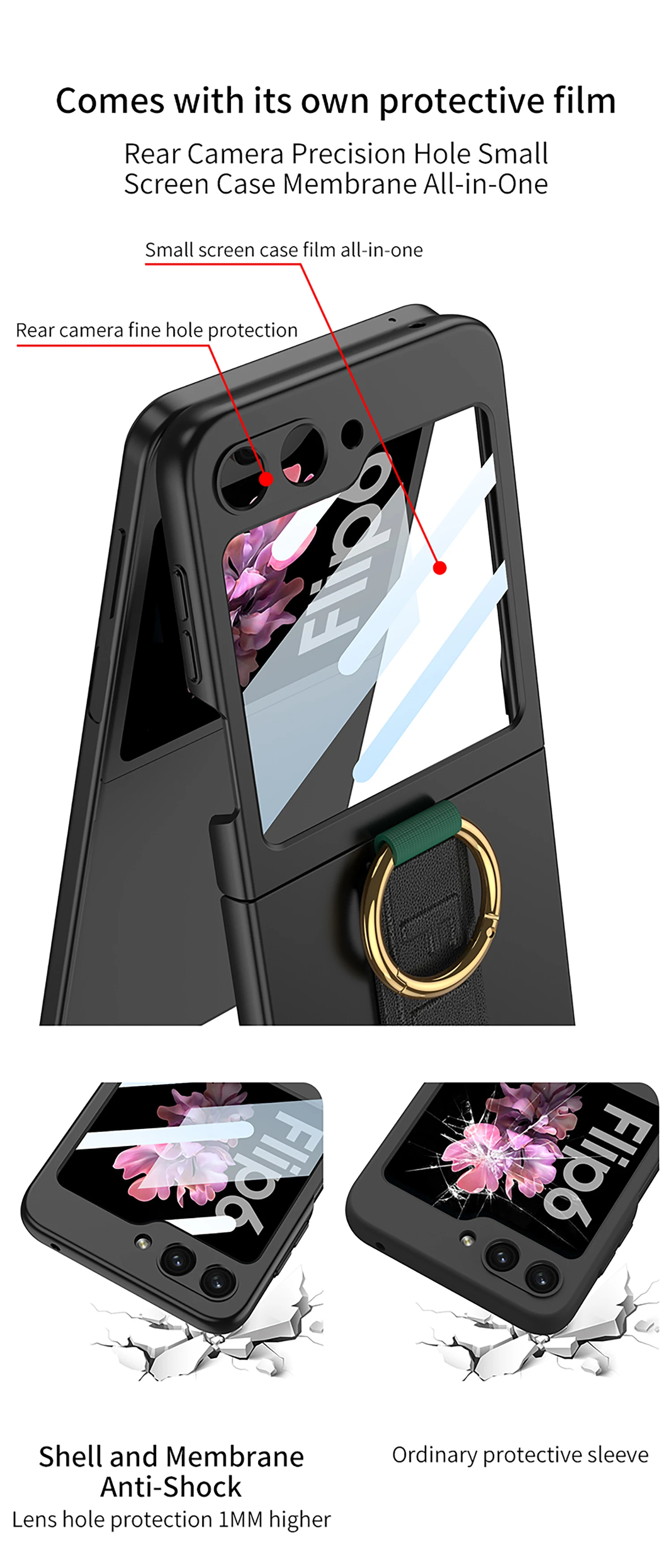 Ultra Thin Case with Strap for Samsung Galaxy Z Flip 6 - onlinemegasale.com