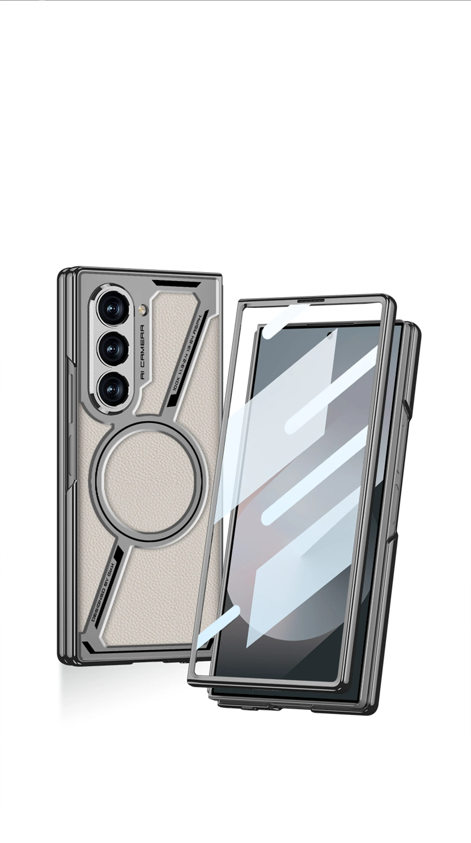 Premium Leather Magsafe Case For Samsung Galaxy Z Fold 6 - onlinemegasale.com