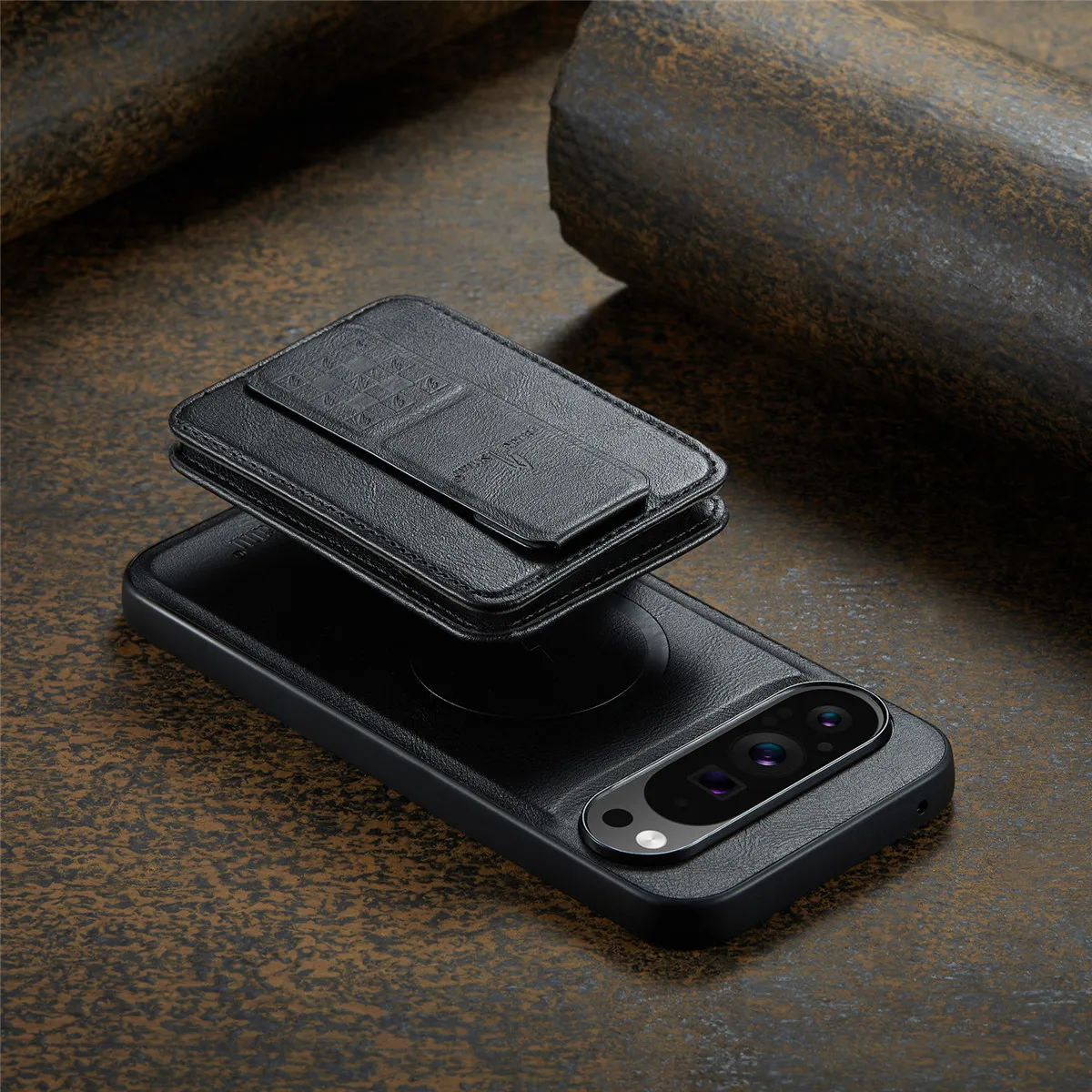 Leather Case with Detachable Magnetic Wallet For Google Pixel Series - onlinemegasale.com