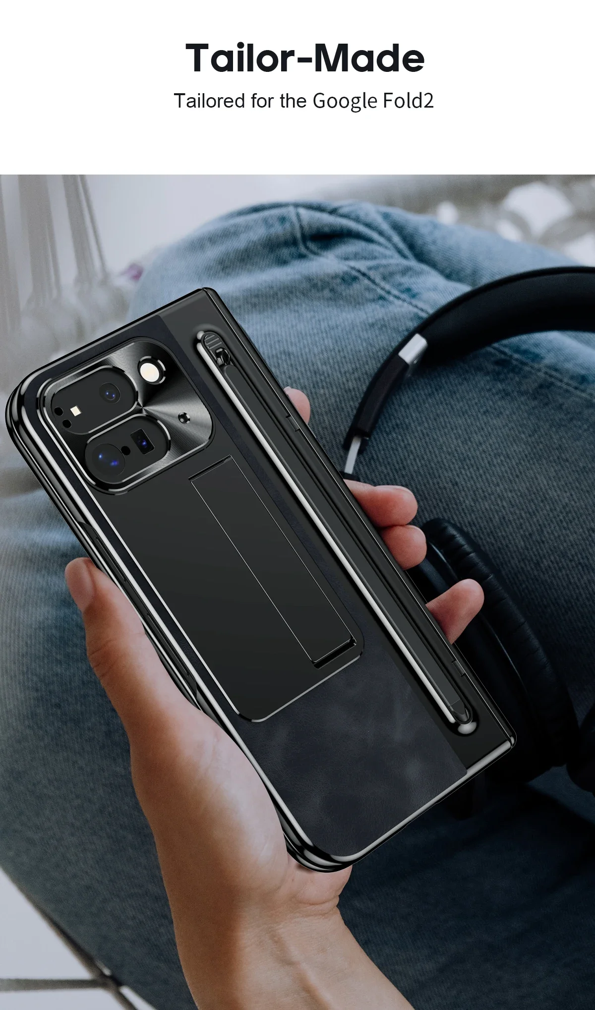 Leather Case With Touch Pen For Google Pixel 9 Pro Fold - onlinemegasale.com