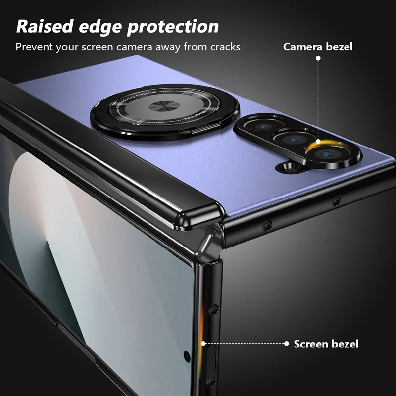 Luxury Shockproof Case with 360° Rotating Bracket for Samsung Galaxy Z Fold - onlinemegasale.com