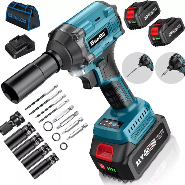 3 In 1 Cordless Brushless Impact Wrench Kit