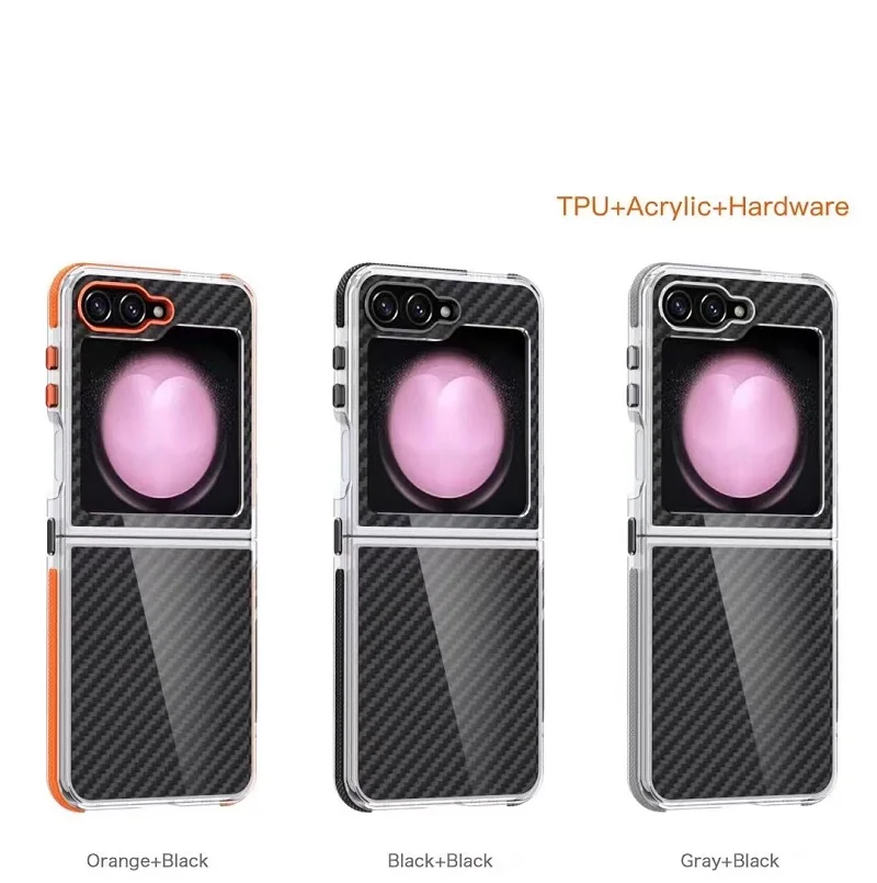 Full Protetcion Case with Metal Button For Samsung Galaxy Z Flip 6 - onlinemegasale.com