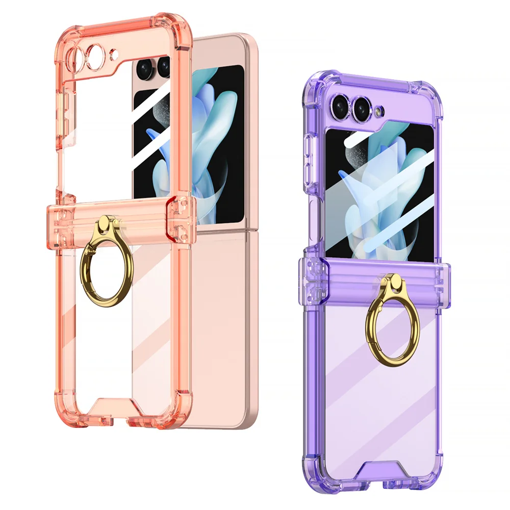 Shockproof Ring Holder Case for Samsung Galaxy Z Flip 5 - onlinemegasale.com