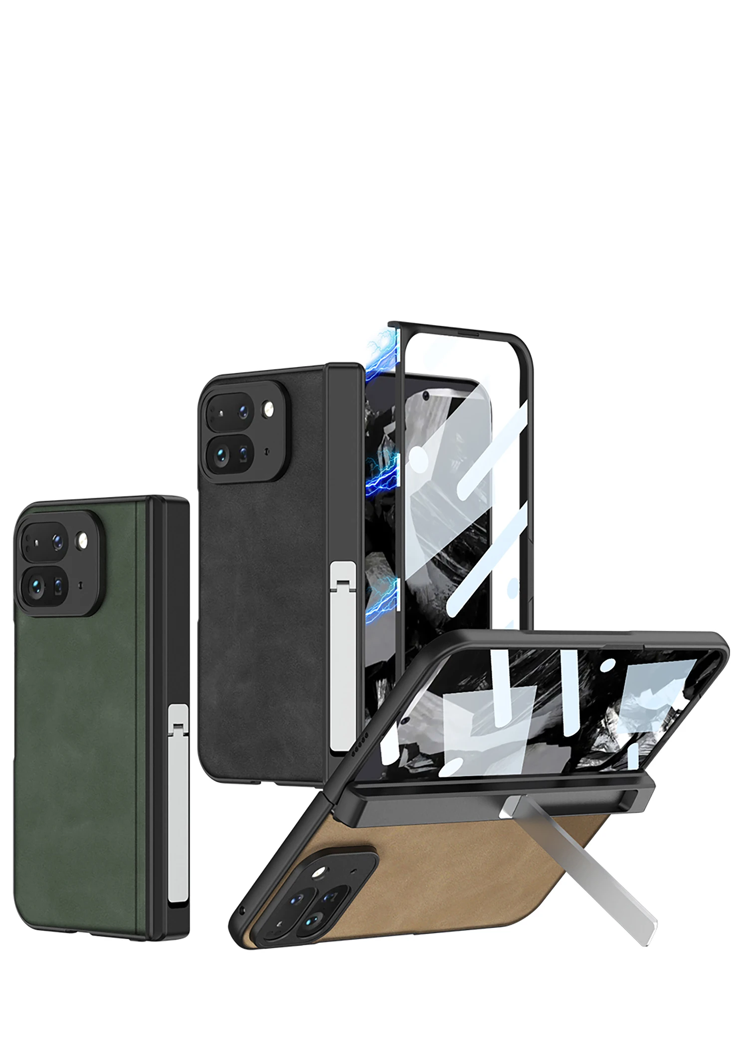 Leather Case with Stand For Google Pixel 9 Pro Fold - onlinemegasale.com