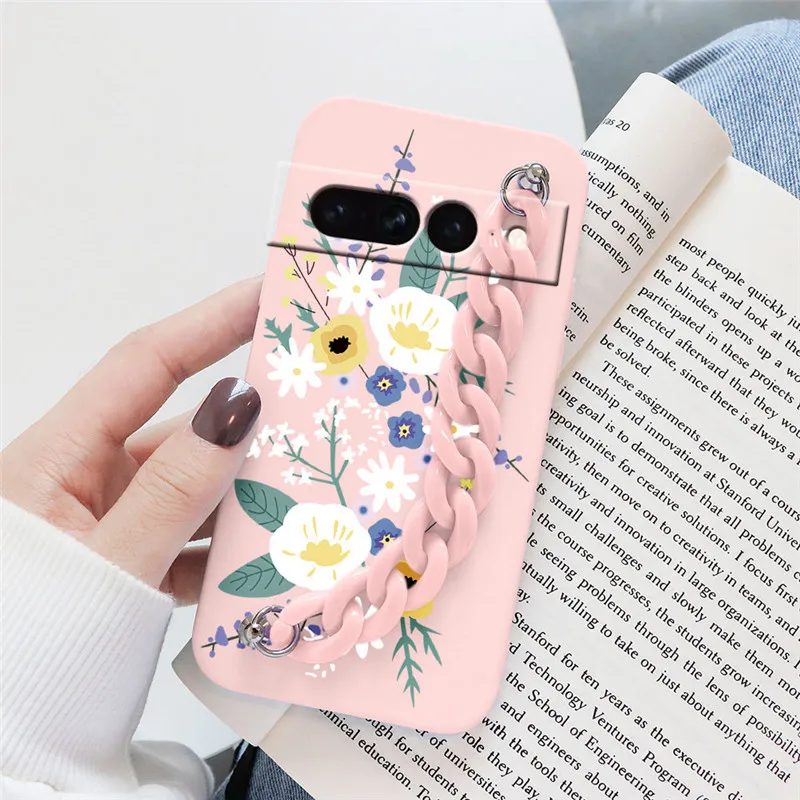 Flowers Silicone Matte Cover For Google Pixel 7 Pro - onlinemegasale.com
