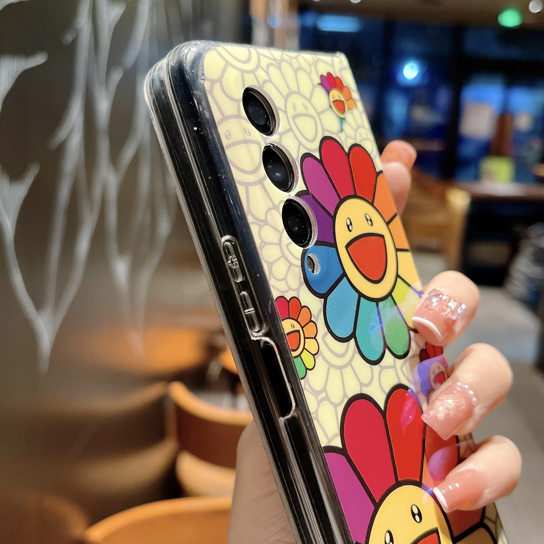 Cute Colorful Oil Painting Flower Phone Case For Samsung Galaxy Z Fold 3 5G - onlinemegasale.com