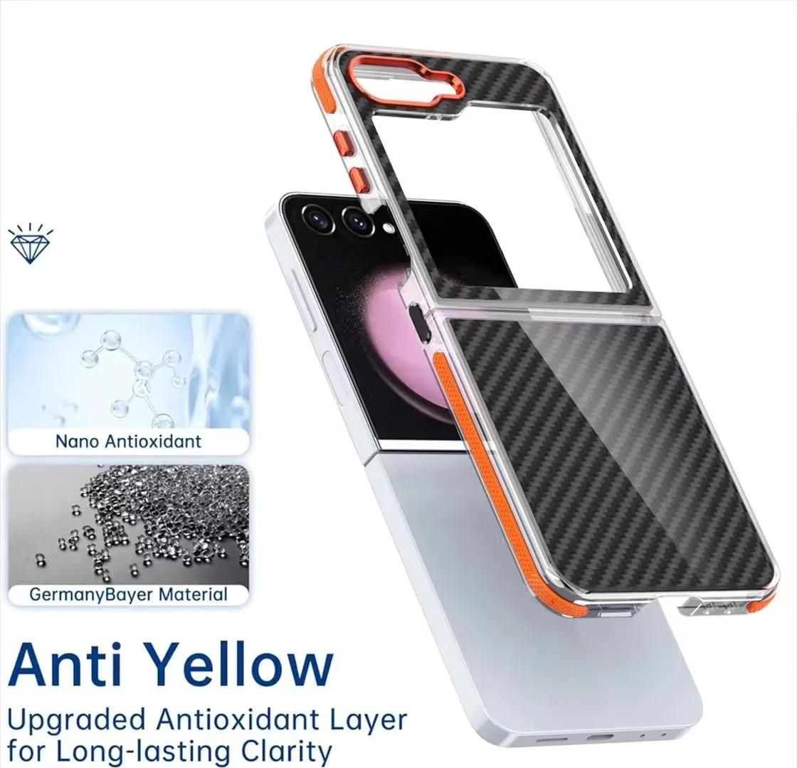 Full Protetcion Case with Metal Button For Samsung Galaxy Z Flip 6 - onlinemegasale.com