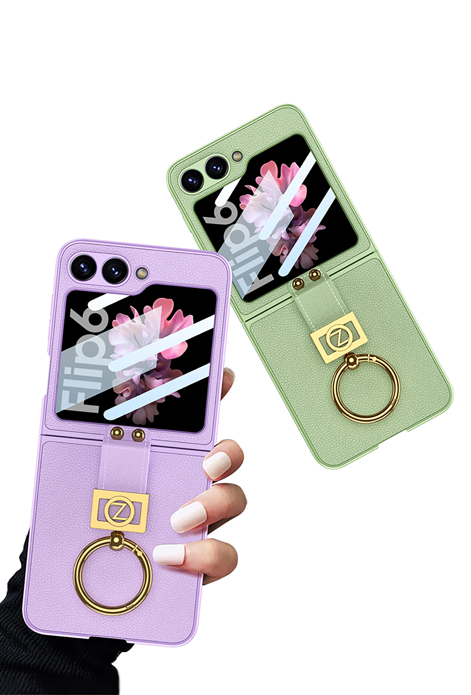 Shockproof Leather Case with Ring Holder for Samsung Galaxy Z Flip 6 - onlinemegasale.com Shockproof Leather Case with Ring Holder for Samsung Galaxy Z Flip 6 - onlinemegasale.com