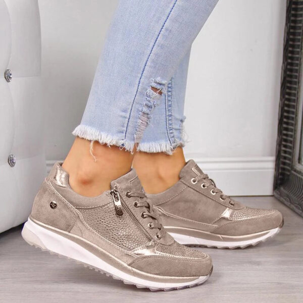 Stylish Women's Orthopedic Sneakers with Breathable Zipper Design