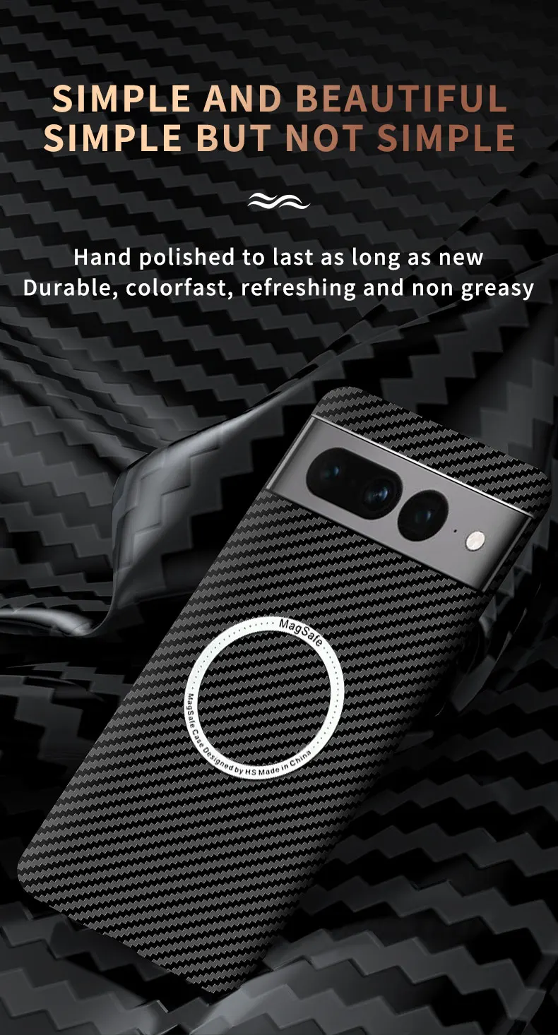 Wireless Carbon Fiber Phone Case For Google Pixel 7 - onlinemegasale.com