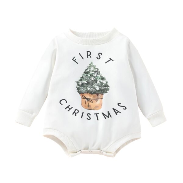 Baby Boy Girls first Christmas Outfit Long Sleeve Romper