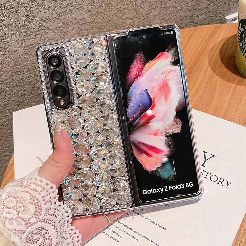 Luxury Bling Rhinestone Phone Case For Samsung Galaxy Z Fold 3 - onlinemegasale.com