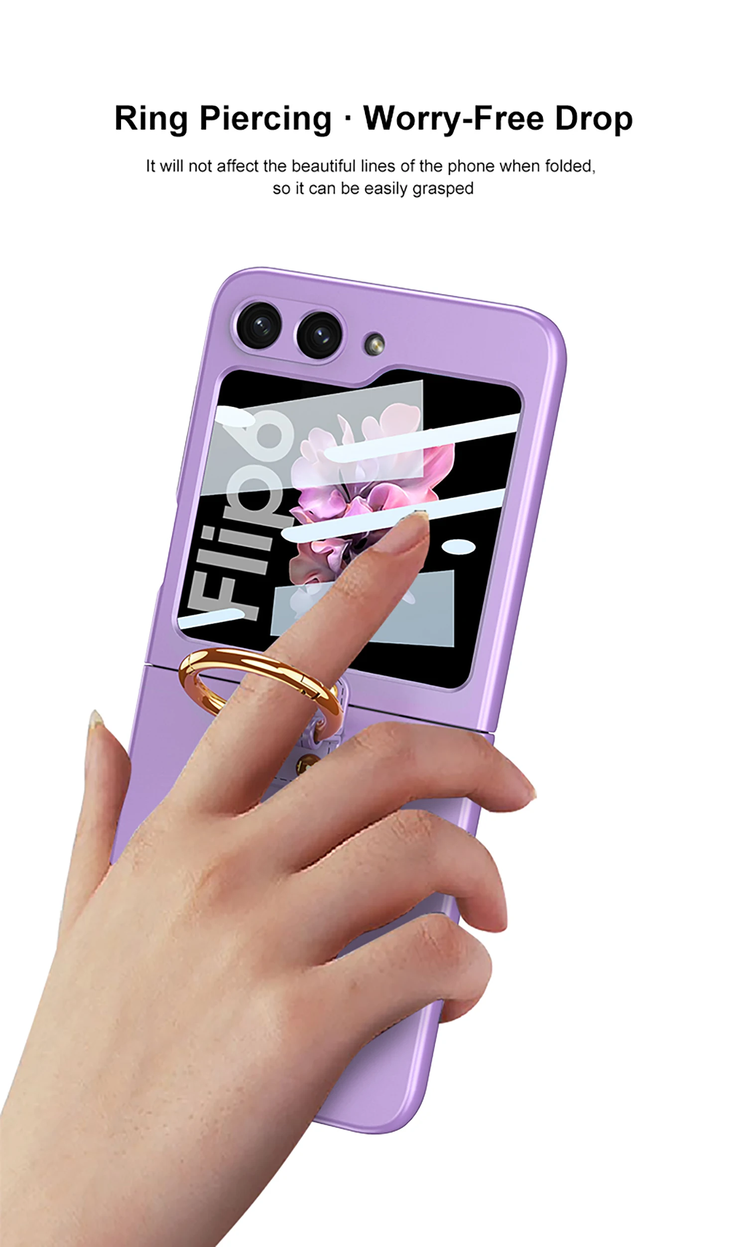 Ultra Thin Case with Ring Holder for Samsung Galaxy Z Flip 6 - onlinemegasale.com