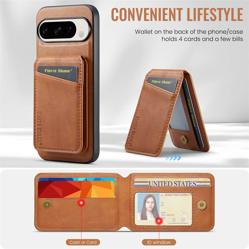 Leather Case with Wallet For Google Pixel Series - onlinemegasale.com