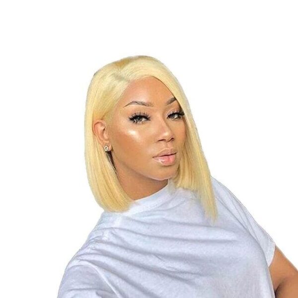 Cranberry Short Bob Lace closure Wigs Straight 613 Blonde Indian Human Hair Wigs