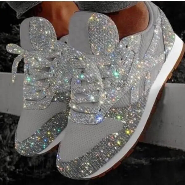 Stylish Women's Casual Glitter Sneakers Adorned with Sequins