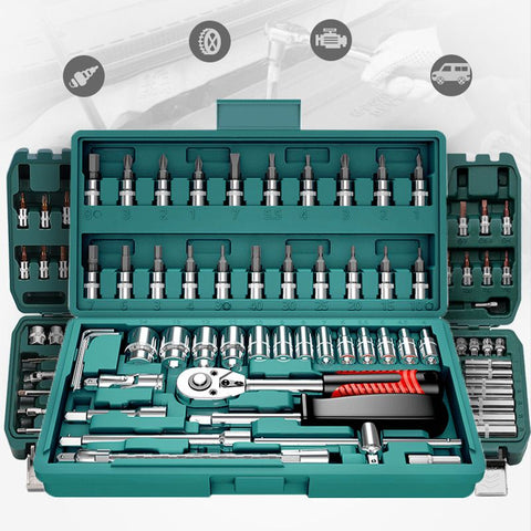 46pcs Fast Ratchet Sleeve Wrench Kit - onlinemegasale.com