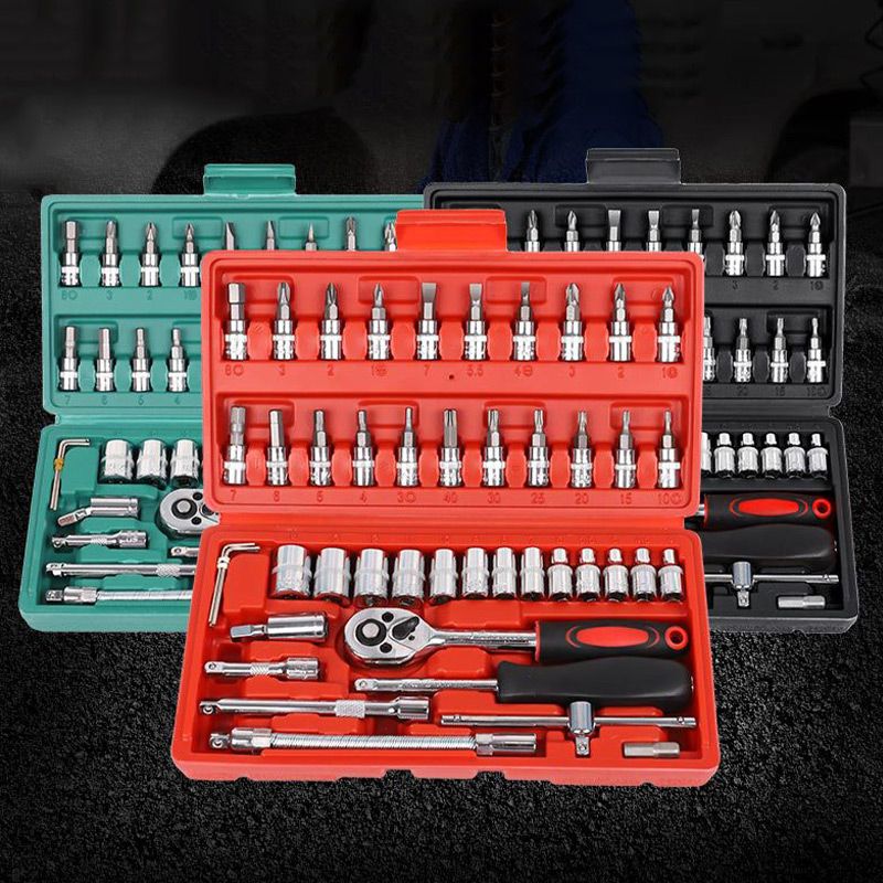 46pcs Fast Ratchet Sleeve Wrench Kit - onlinemegasale.com