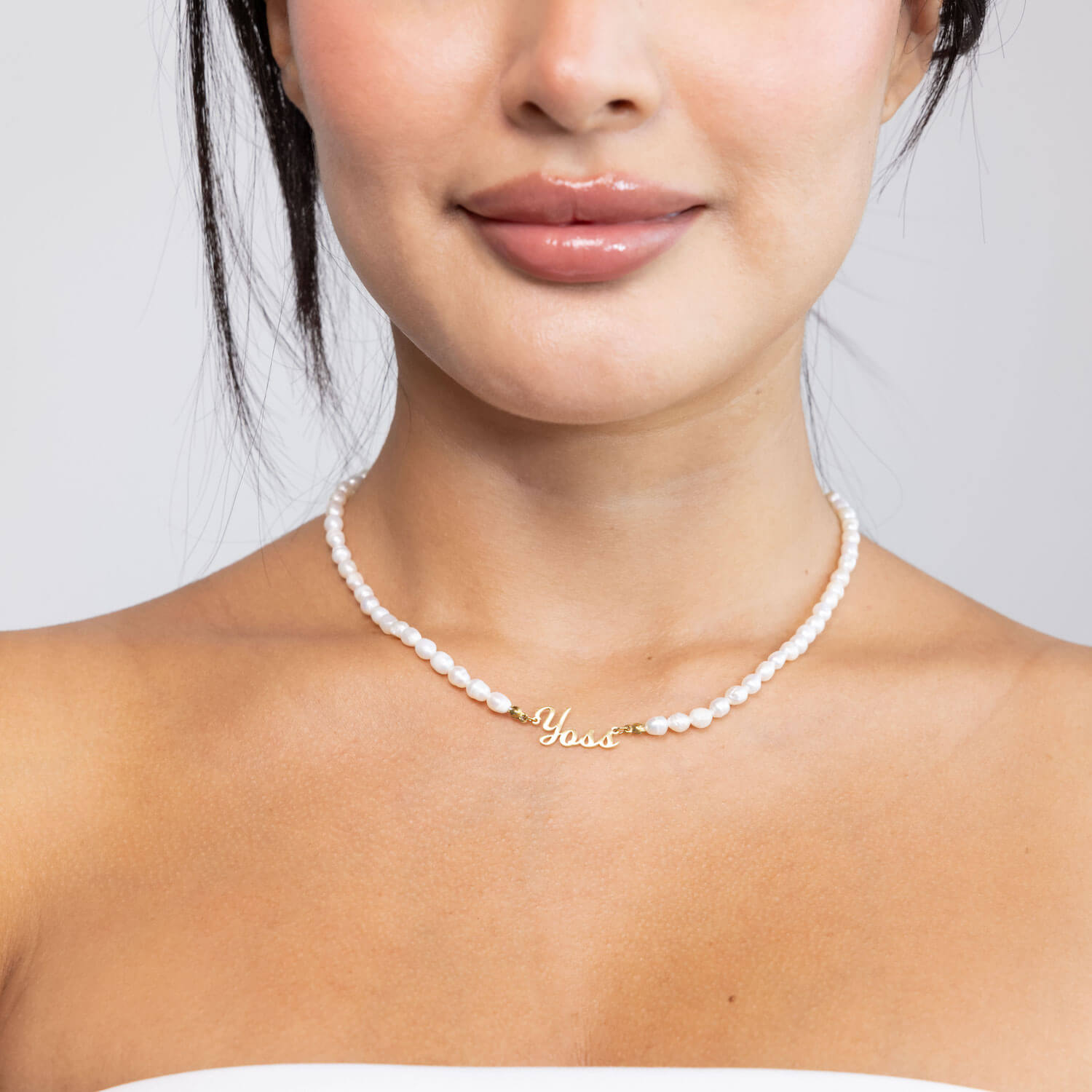 Yoselin-Pearl_Name_Necklace-Closeup Custom Freshwater Pearl Name Necklace - onlinemegasale.com