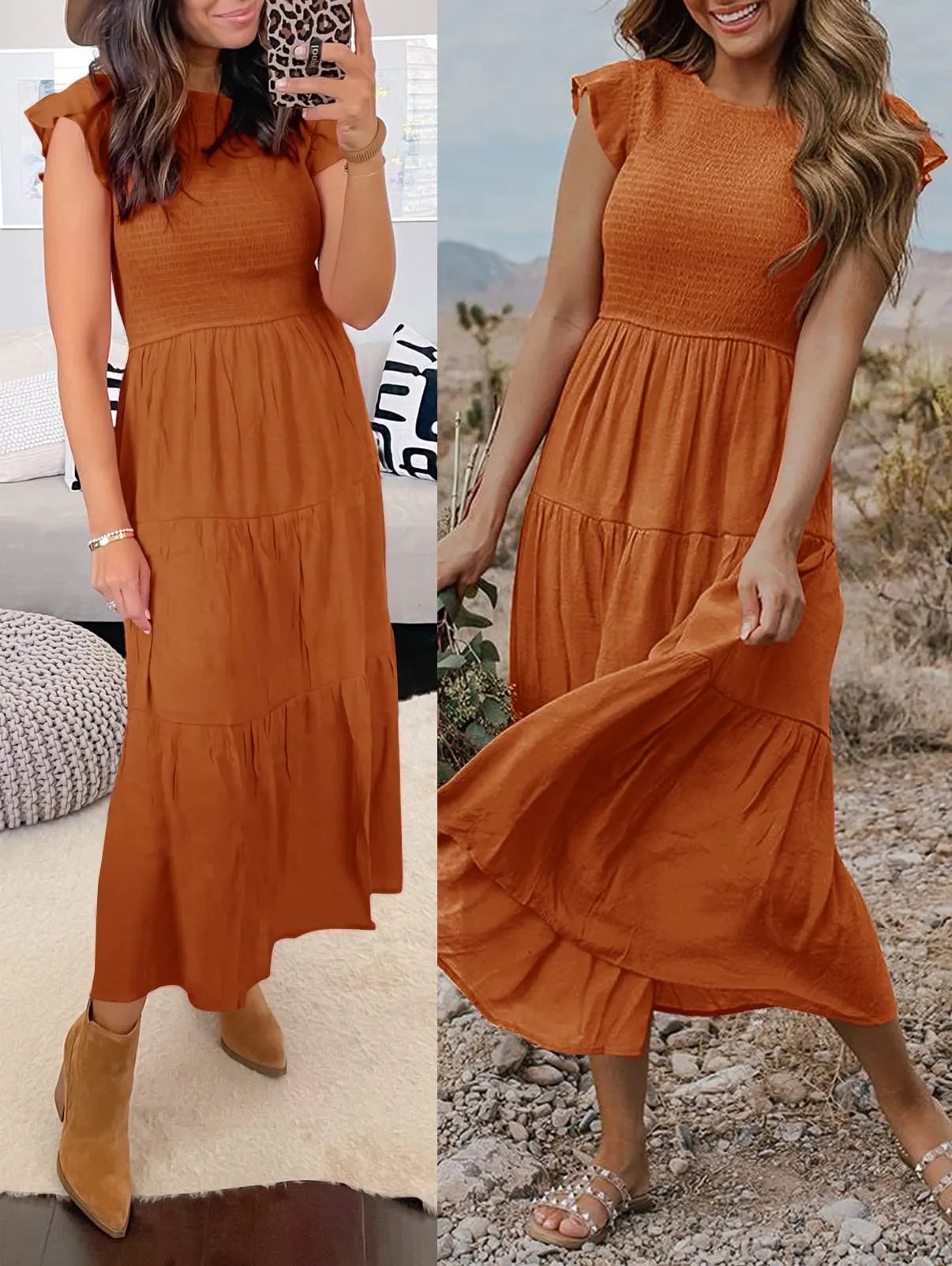 Desiree™ - Cool Midi Dress for Summer - onlinemegasale.com