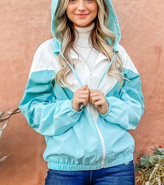 And The Why Color Block Windbreaker Jacket