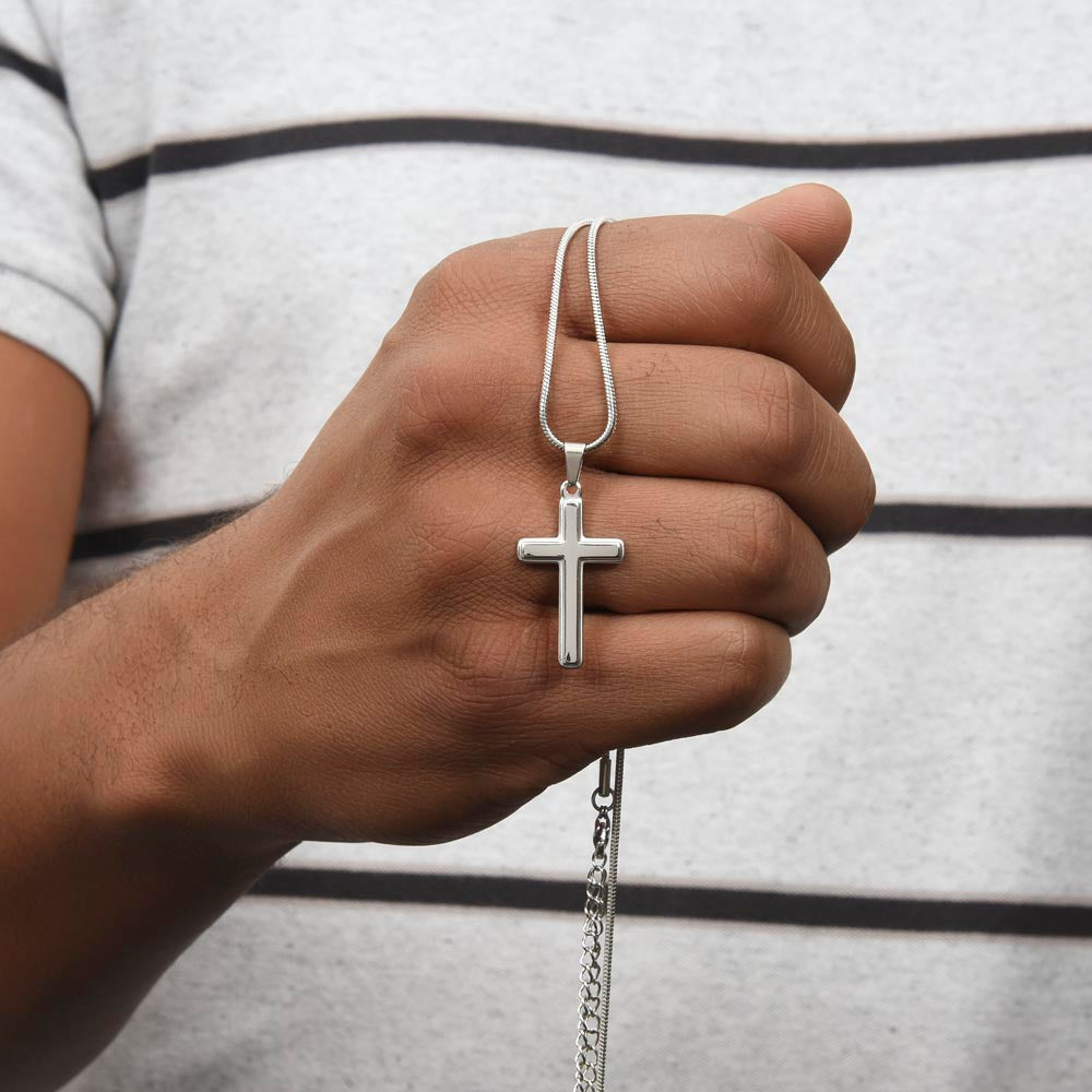 Grandson, Never Give Up - Cross Necklace - onlinemegasale.com Grandson, Never Give Up - Cross Necklace - onlinemegasale.com