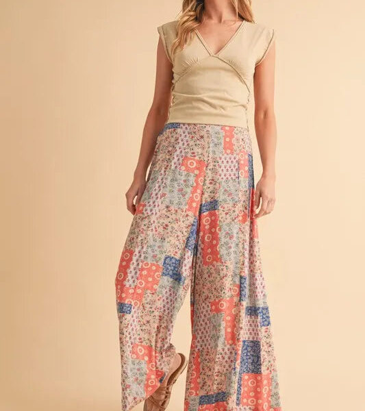Aemi+Co Printed Wide Leg Pants