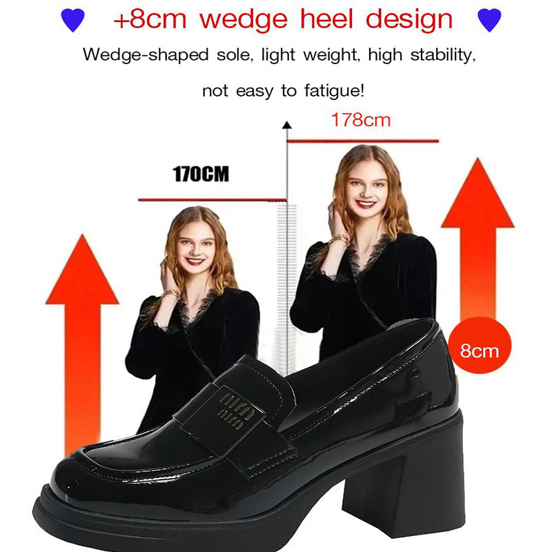 Square Toe Slip-On Loafers Leather Shoes - onlinemegasale.com