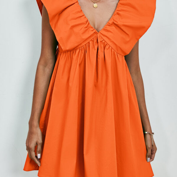 Chic V-Neck Cap Sleeve Mini Dress for Effortless Style