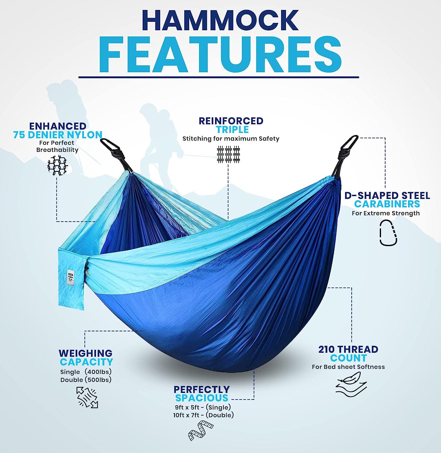🌞 Summer Sale ✨ Camping Hammock with Straps Bundle - onlinemegasale.com