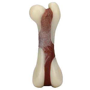 Tikaton Indestructible Dog Chew Toys Real Beef Flavor Durable Teething Bones for puppies