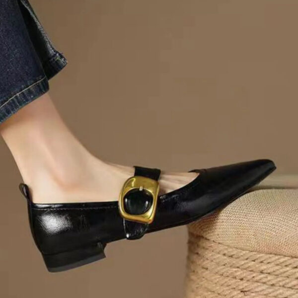 Point Toe Block Heels Slip-Ons